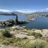 A view toward ElevenMile Reservoir from the trail.