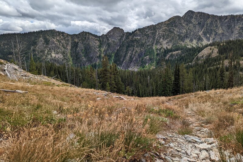 Southward view from trail, Mosquito Mountain to the top right.