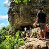 The keyhole in the base of Chimney Rock.