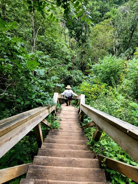 Down the stairs at Inspiration Point.