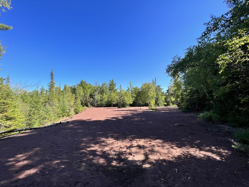 Stamp sands (mining remnants) easily viewable from trail.