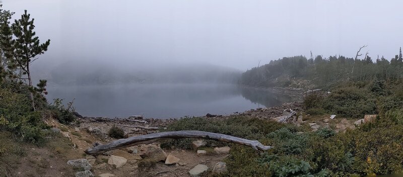 Red Deer Lake with extra fog.