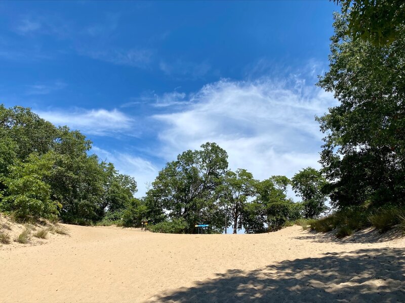 Coming up on the first dune.