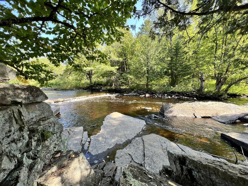 River leading to the falls.