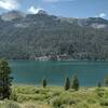 Big Sheep Mountain, 11,618 ft., impressively rises from the west shore of Lower Green River Lake.