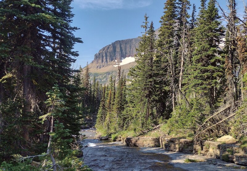 Siyeh Creek with Piegan Mountain, 9,291 ft., in the distance.