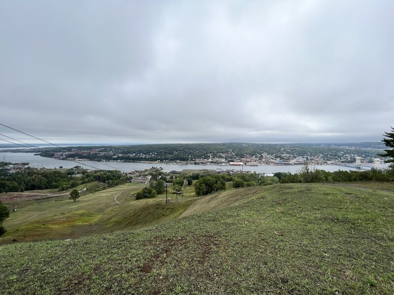 View of Houghton over Mont Ripley Ski Hill.