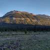 Early morning light on nearby mountains to the northwest, seen from the Alexandra River flats.