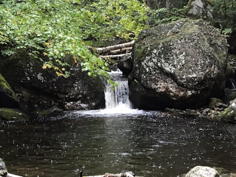 Small waterfall along Shelter Brook.