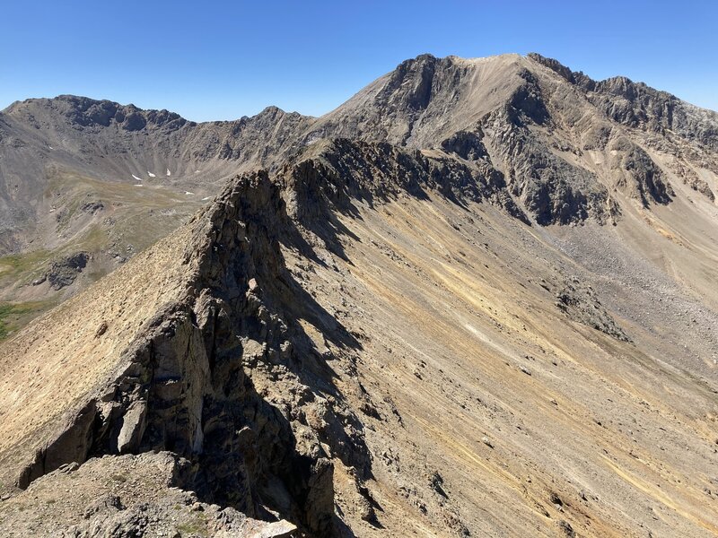 Looking ridge direct on the first tower