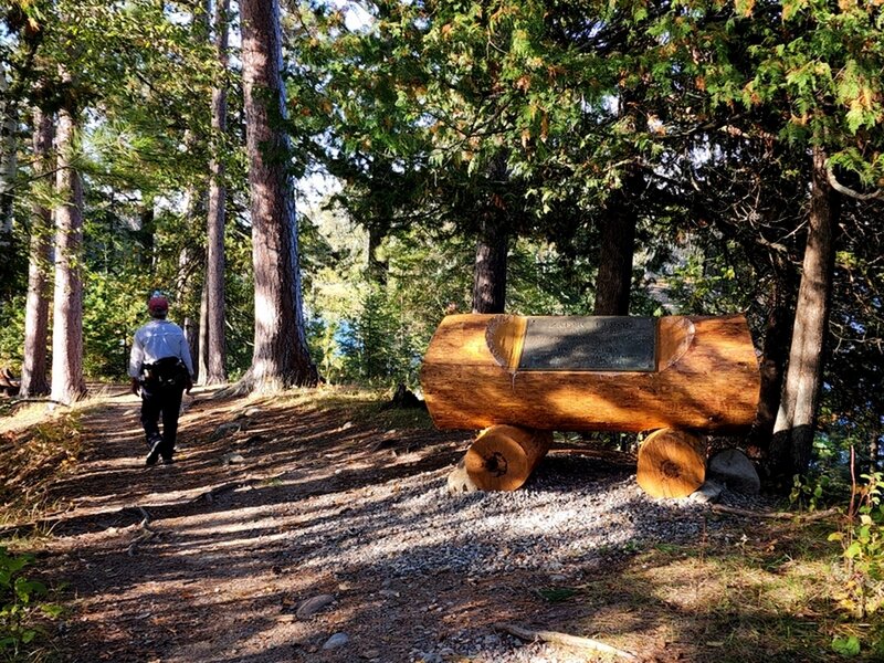 The Zaiser Island Memorial along the trail.