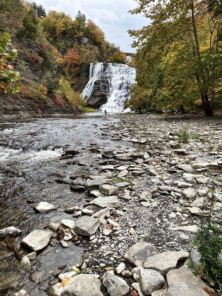 View of Ithaca Falls from half-way in