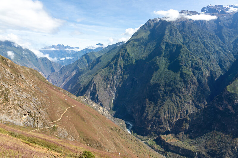 The Choquequirao Trail zigzags all the way down to Rio Apurimac.