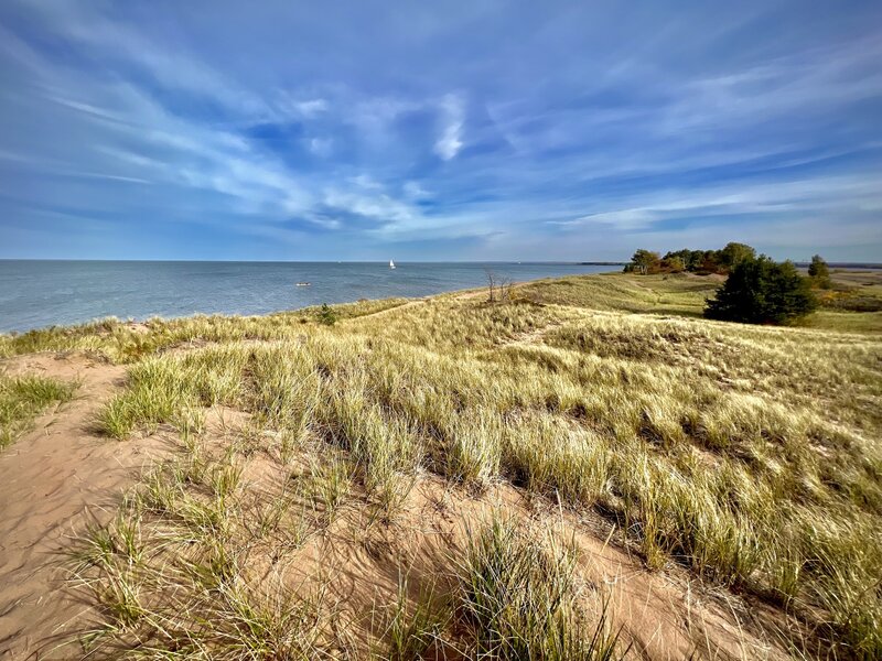 Small foot path that links the trail to the beach