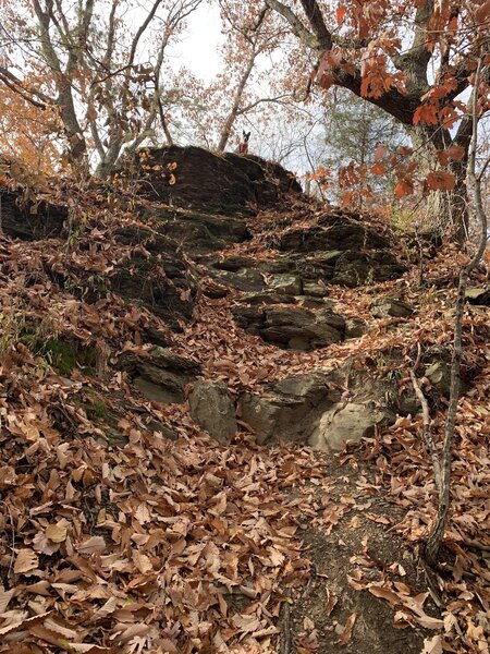 A steep rocky section