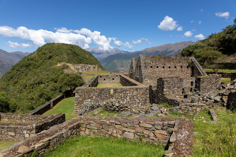 The palace of Choquequirao from one of the upper terraces.