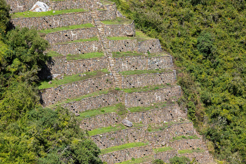 Close-up of the Llama Terraces