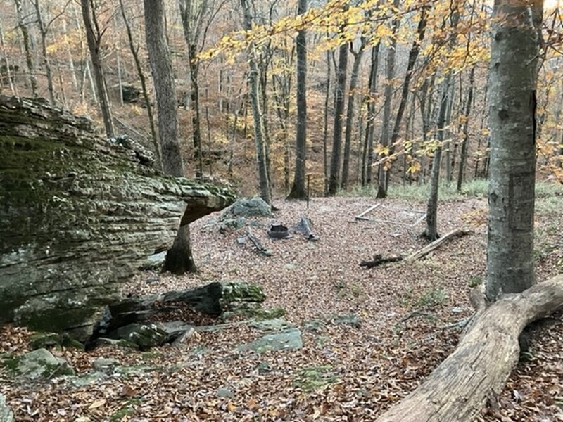 Bluffs Campsite from approach trail.