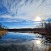 Grass Lake from the North Country Trail on a late fall day.