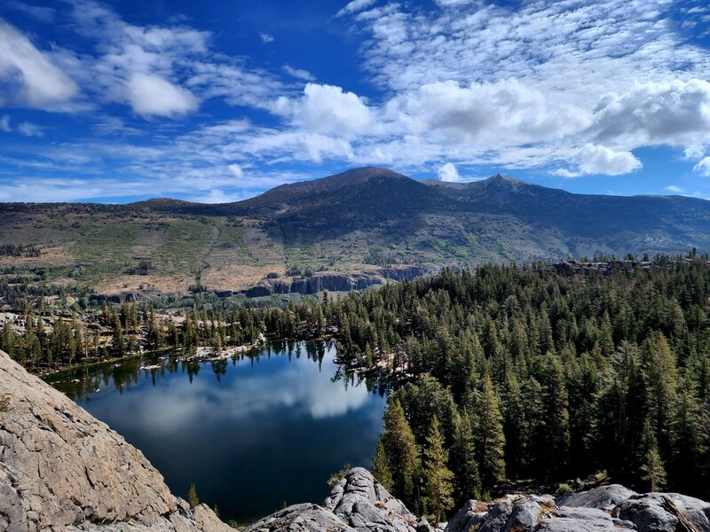 Laura Lake, San Joaquin Mountain, and Two Teats from above Clarice Lake.