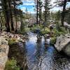 Crossing a branch of Rush Creek on the JMT.