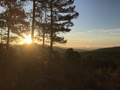 Sunrise on the Ouachita Trail