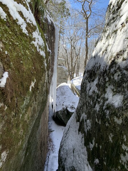 The ascent up the bluff atop Black Mountain.