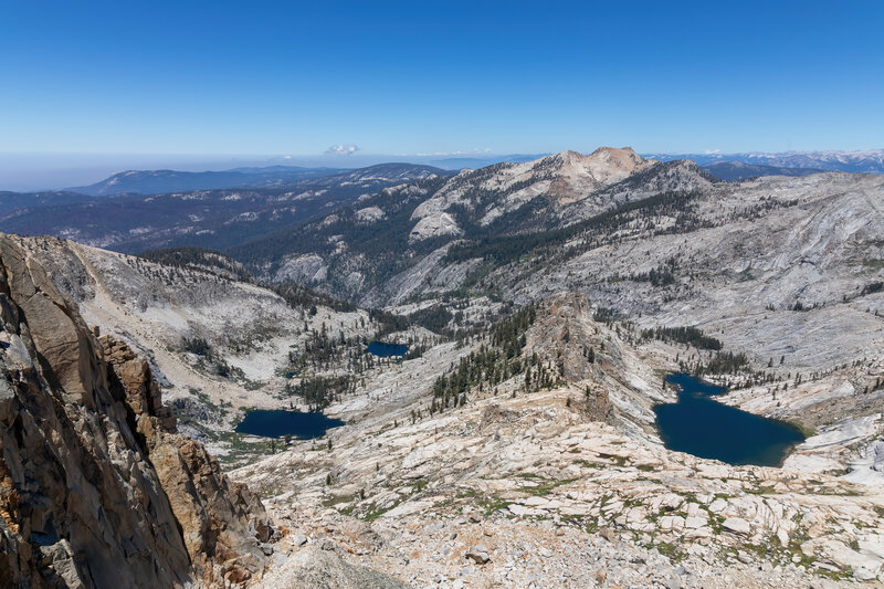 Emerald Lake, Aster Lake, Pear Lake (clockwise from bottom left).