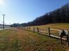 Looking down London Tract Rd, turning right on Vaughn's Trail.