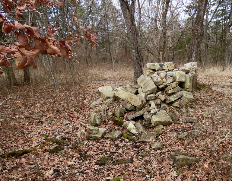 Remains of Saunders' Cabin from the 1850s. Early settlers in the area.