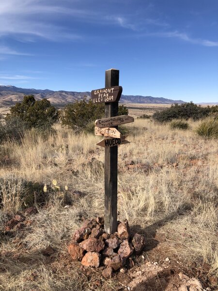 Gramont Peak marker. Look for the peak visitor log.