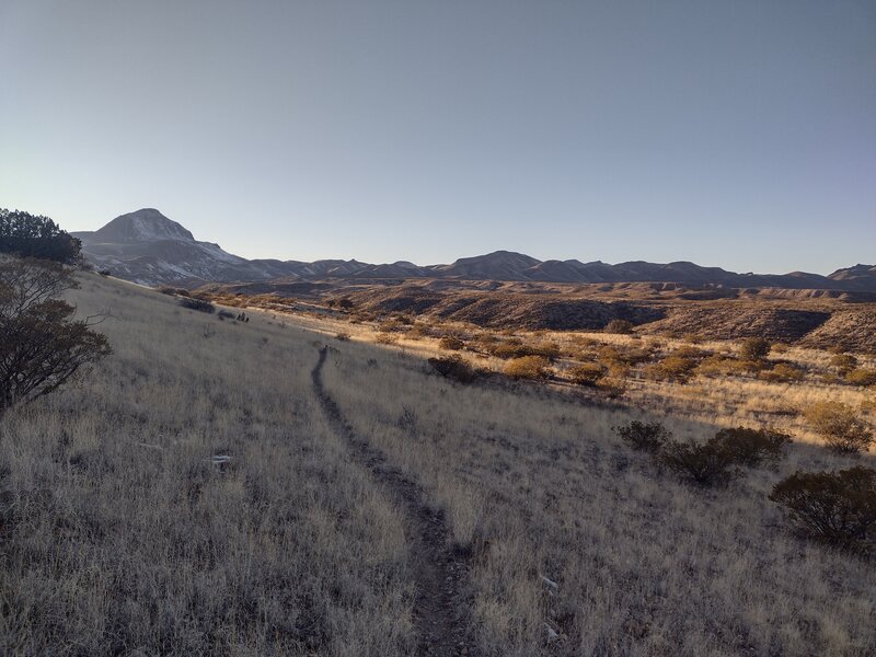 View of Strawberry Peak from the Socorro singletrack.