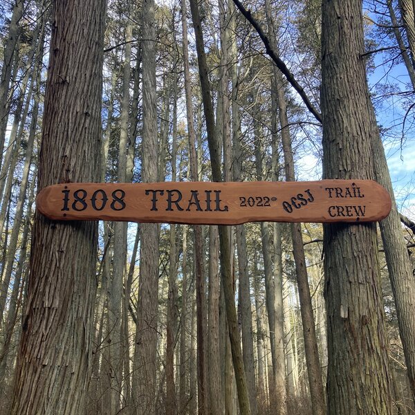 OCSJ Trail Crew sign along the 1808 Trail.