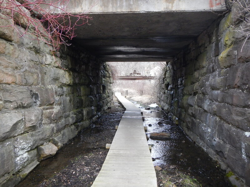 Through the tunnel at Blackington Mill.