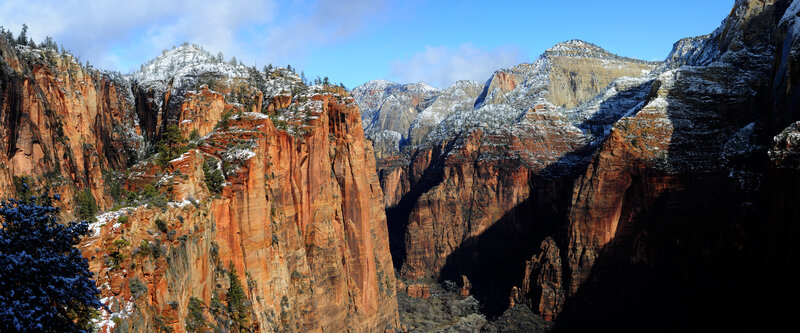 View from Angel's Landing after snowfall. January 2023.