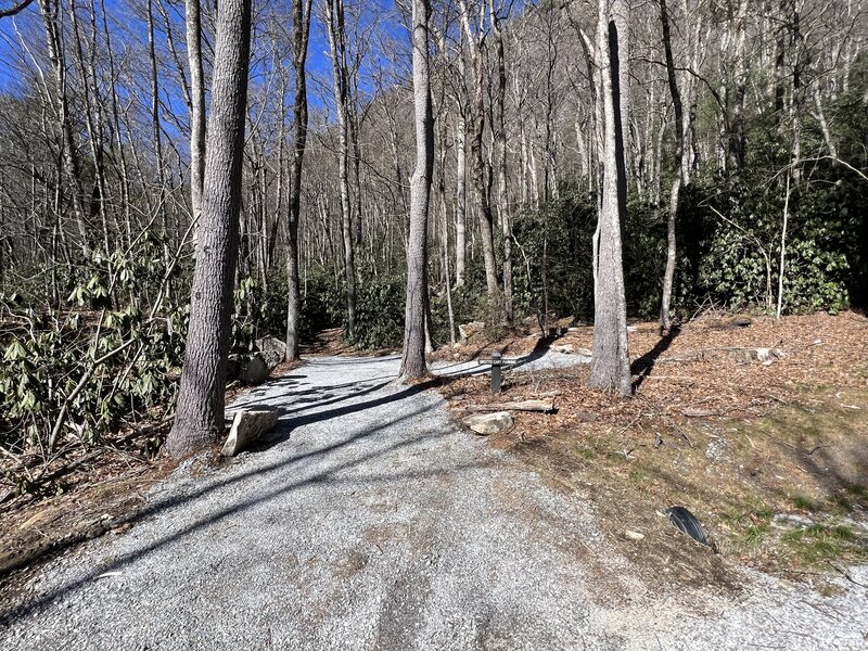 Golf cart parking area for Grotto Trail.