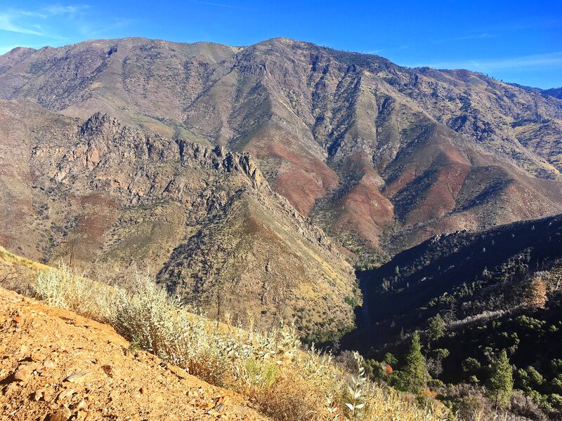 View of the South Fork Merced River Gorge from the top of the trail.