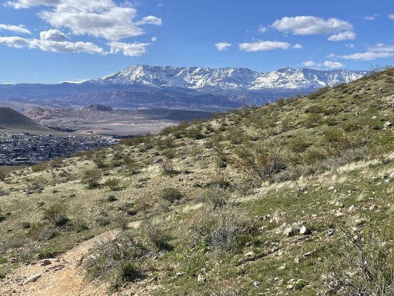 Views of Pine Valley Mountains in the background.