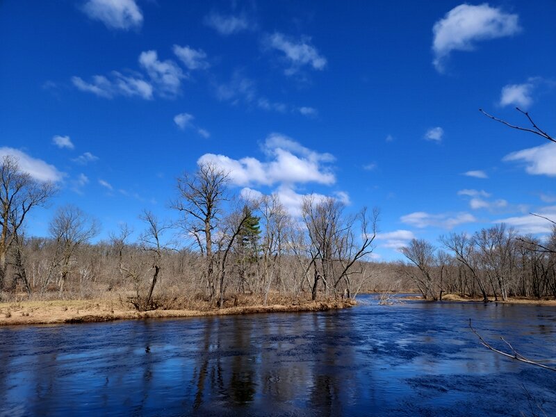 The St. Croix River across from the Sandrock Cliffs.