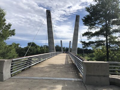 The Mason Park Bridge is a beautiful crossing of Brays Bayou.