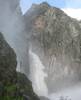 Mist rising up from the powerful Huaruro Falls.