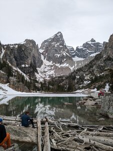 Delta Lake with Grand Teton behind it.