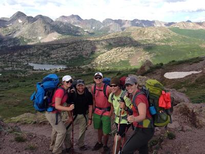 Looking down on Flint Lakes from CDT