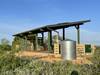 The observation deck with a rainwater harvesting tank.