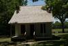 The Moses Carver Cabin sits right off the trail.