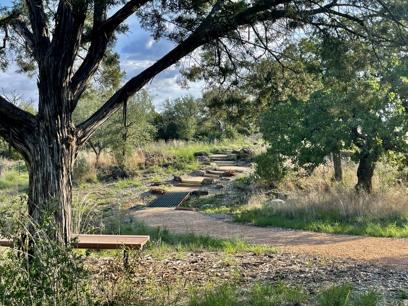 Bench on the Live Loop Trail at Horseshoe Bay Nature Park.