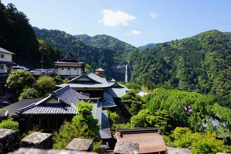 View of the Nachi Falls from the main complex.