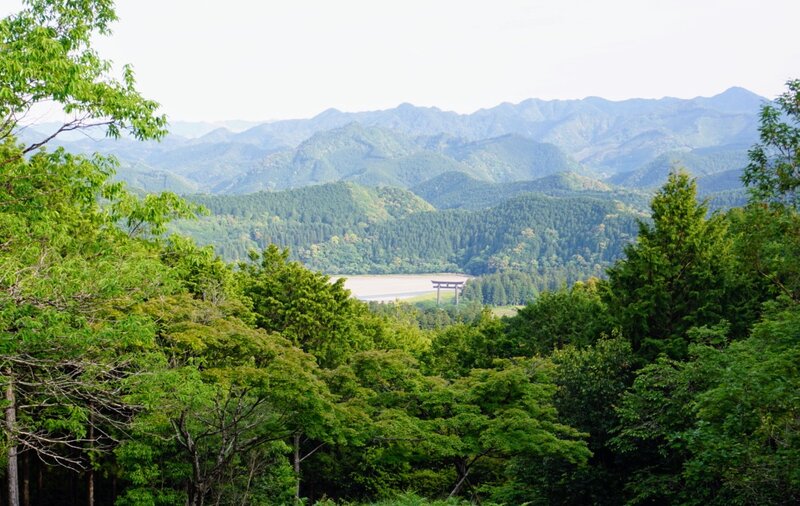 Looking down towards the great Torii Gate.