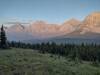 Dawn - peaks of the Great Divide's High Rock Range are lit by the rising sun.