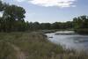 The trail approaches the Laramie River and follows it before getting to the confluence with the North Platte River.